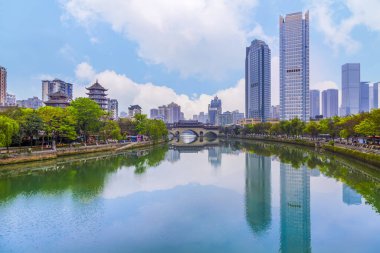 Çin 'de Chengdu Jinjiang manzarası