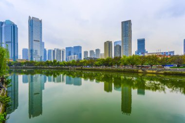 Çin 'de Chengdu Jinjiang manzarası