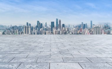 Yol ve Chongqing kentsel mimari peyzaj silüeti