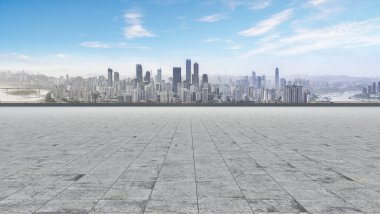 Yol ve Chongqing kentsel mimari peyzaj silüeti