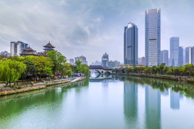 Çin 'deki Chengdu Anshun Köprüsü