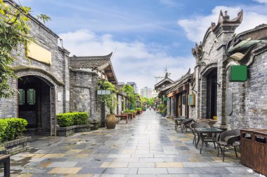 Kuan Alley 'deki eski evler ve Zhai Alley, Chengdu