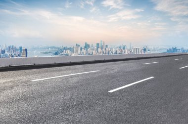 Yol ve Chongqing kentsel mimari peyzaj silüeti