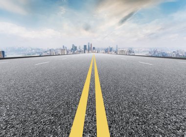 Yol ve Chongqing kentsel mimari peyzaj silüeti