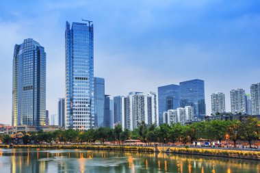 Chengdu Jinjiang Anshun Köprüsü Güzel manzara