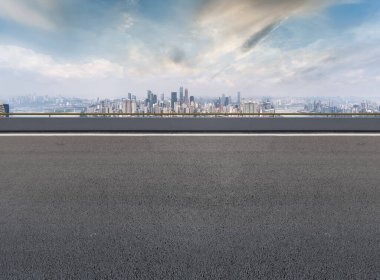 Yol ve Chongqing kentsel mimari peyzaj silüeti