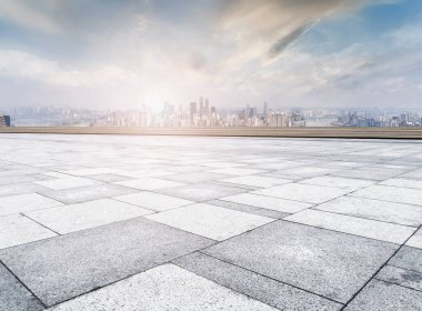 Yol ve Chongqing kentsel mimari peyzaj silüeti