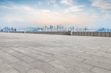 Yol ve Chongqing kentsel mimari peyzaj silüeti