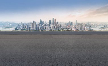 Yol ve Chongqing kentsel mimari peyzaj silüeti