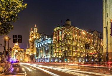 Şangay Bund gece görüşü