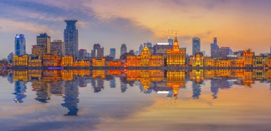 Çin 'in Şangay Bund bölgesinde.