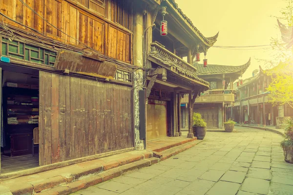 Bâtiments Anciens Dans Ancienne Ville Chengdu — Photo
