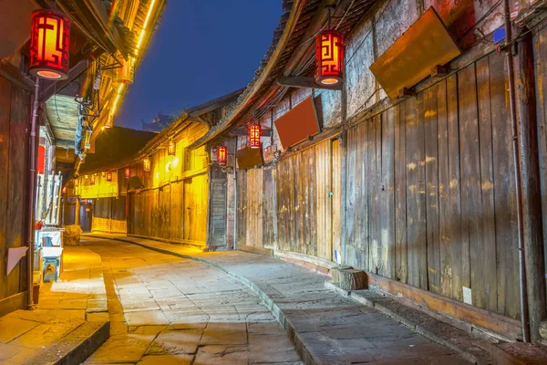 Nachtszene Der Antiken Stadt Sichuan — Stockfoto