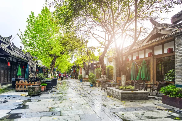 Régi Épületek Kuan Alley Zhai Alley Chengdu Szecsuán — Stock Fotó