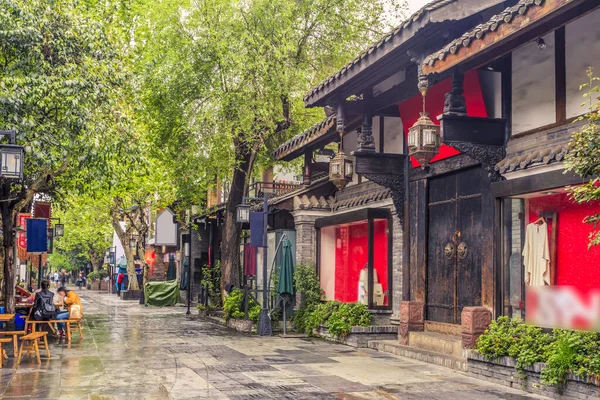 Αρχαίοι Δρόμοι Και Κατοικίες Στο Chengdu — Φωτογραφία Αρχείου