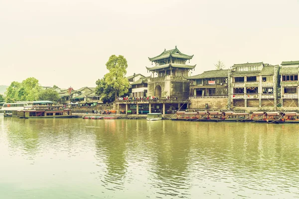 Ancient Town Wharf Huanglong Valley Sichuan — Stock Photo, Image