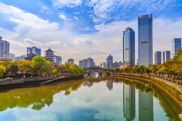 Çin, Asya 'daki Chengdu Jinjiang manzarası