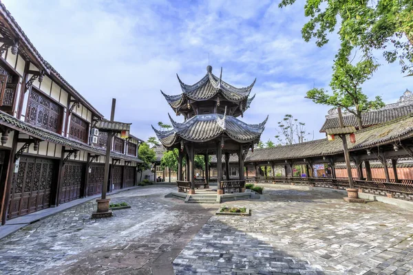 Gamla Byggnader Den Antika Staden Sichuan — Stockfoto