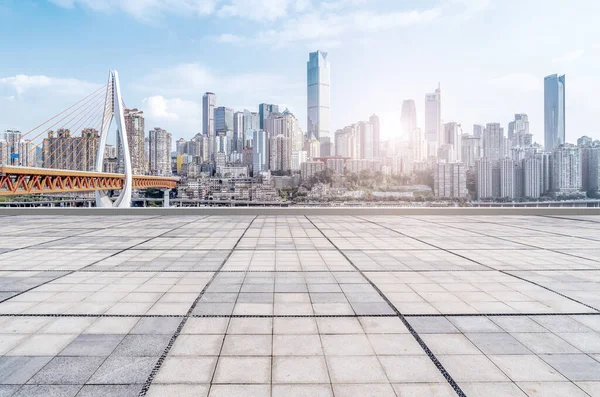 Väg Mark Och Chongqing Urbana Arkitektoniska Landskap Skyline — Stockfoto