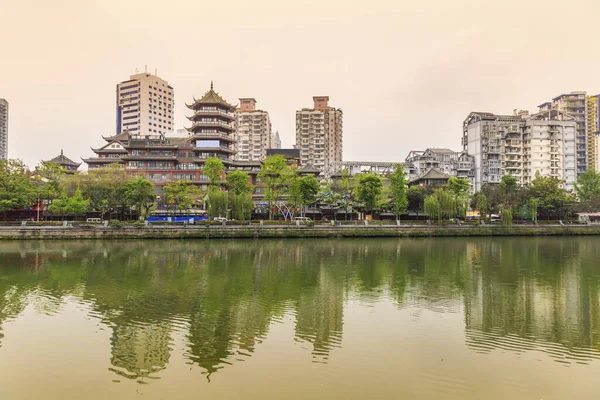 Chengdu Jinjiang Anshun Puente Hermoso Paisaje — Foto de Stock