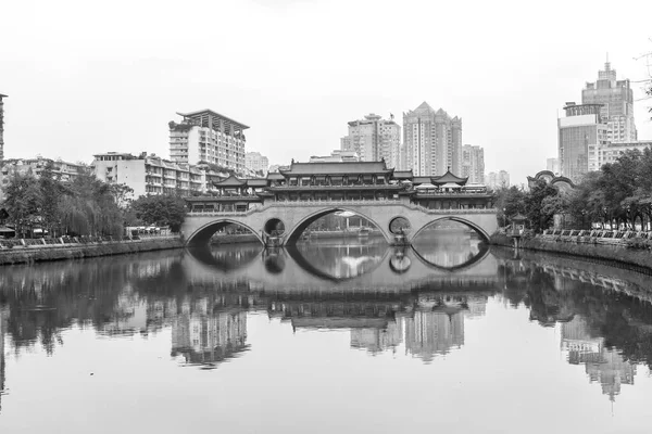 Chengdu Jinjiang Anshun Köprüsü Güzel Manzara — Stok fotoğraf