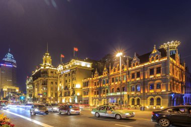 Şangay Bund gece görüşü