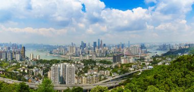 Chongqing kentsel mimari manzarası ve ufuk çizgisi