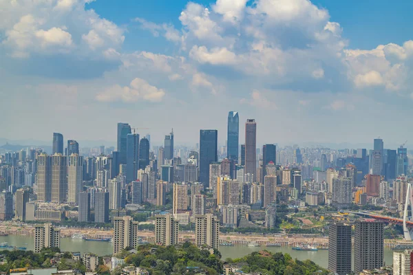 Chongqing Krajobraz Architektury Miejskiej Panorama — Zdjęcie stockowe