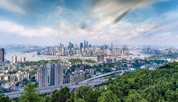 Skyline Miejskiego Krajobrazu Architektonicznego Chongqing — Zdjęcie stockowe
