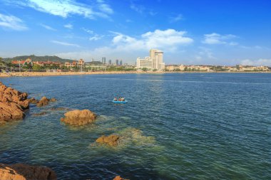 Qingdao şehir mimarisi manzarası