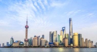 Çin 'in Şangay Bund bölgesinde.