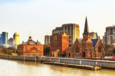 Çin 'in Şangay Bund bölgesinde.