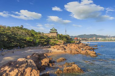 Qingdao şehir mimarisi manzarası