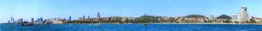 Qingdao şehrinin panoramik manzarası