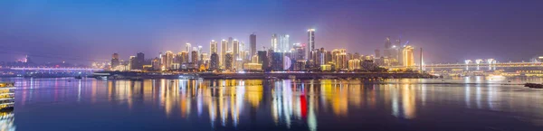 Avond Scene Van Stedelijk Architectonisch Landschap Chongqing — Stockfoto