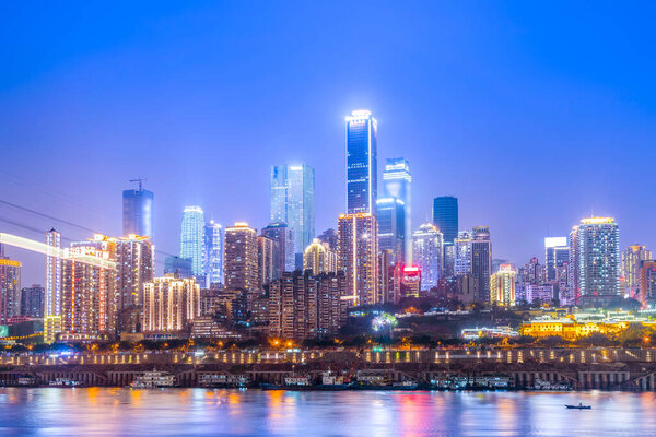 City architecture view, night view and skyline