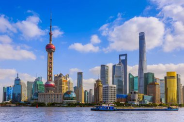 Şangay Bund binası ve ufuk çizgisi