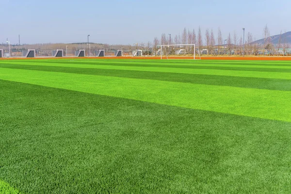 Campo Fútbol Césped Verde —  Fotos de Stock