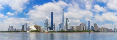 Guangzhou şehri mimari manzara manzarası