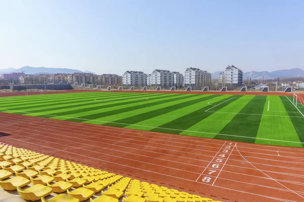 Campo Fútbol Césped Verde — Foto de Stock