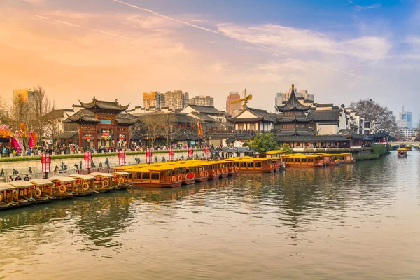 Nanjing Qinhuai Antiguo Edificio Del Río — Foto de Stock