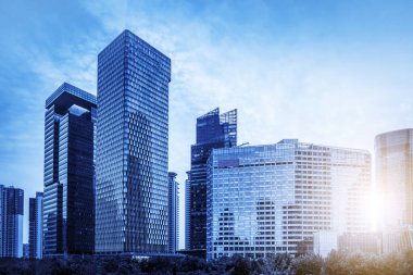 Shanghai Finans Bölgesi 'nde gökdelenler inşa ediliyor.