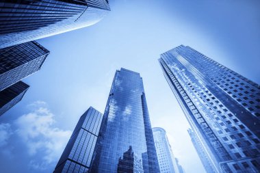 Shanghai Finans Bölgesi 'nde gökdelenler inşa ediliyor.