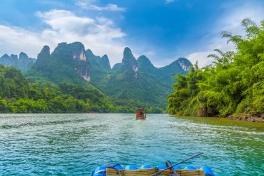 Yangshuo Xingping Lijiang Nehri Doğal Manzara