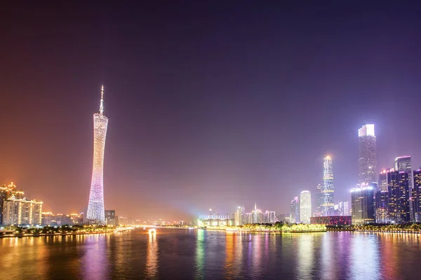 Bella Scena Notturna Della Città Skyline Dell Architettura — Foto Stock