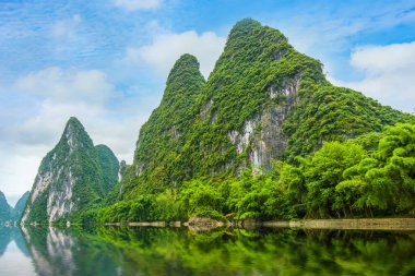 Yangshuo Xingping Lijiang Nehri Doğal Manzara