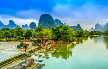 Guilin, Yangshuo, beautiful scenery of mountains and rivers clipart