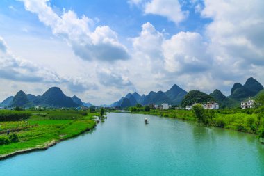 Lijiang Nehri Yulong Nehri Güzel manzara