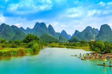 Lijiang Nehri Yulong Nehri Güzel manzara