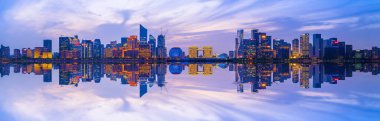 Hangzhou şehir gece görüşü ufuk çizgisi
